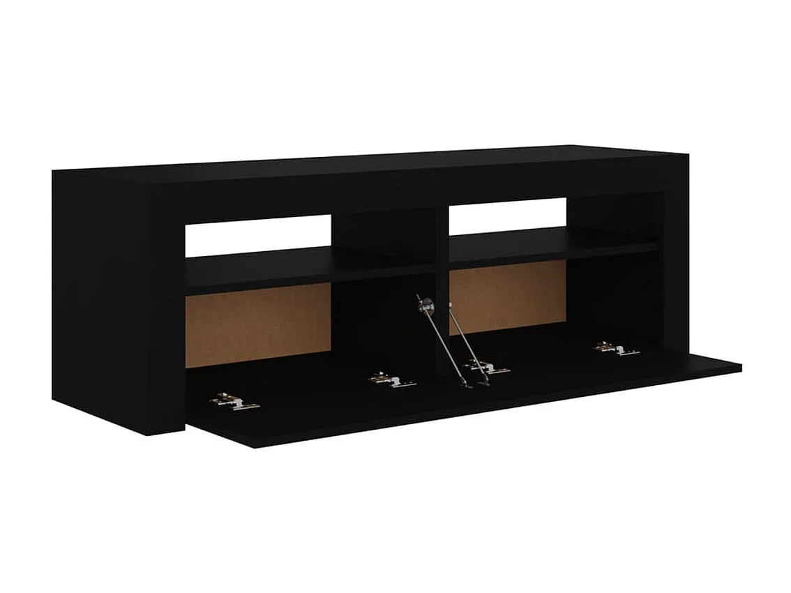 Móvel de TV com luzes LED preto 120x35x40 cm