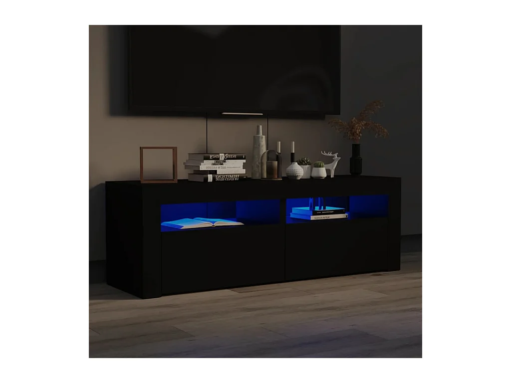 Mobile TV con luci LED nero 120x35x40 cm