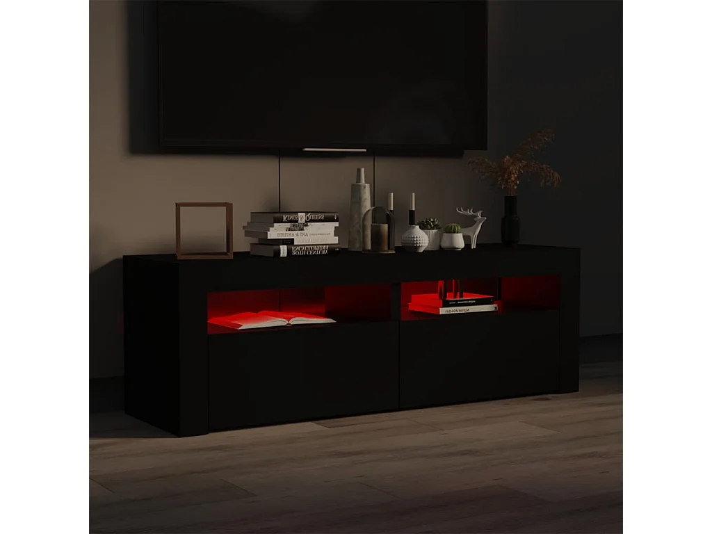 TV-meubel met LED-verlichting zwart 120x35x40 cm
