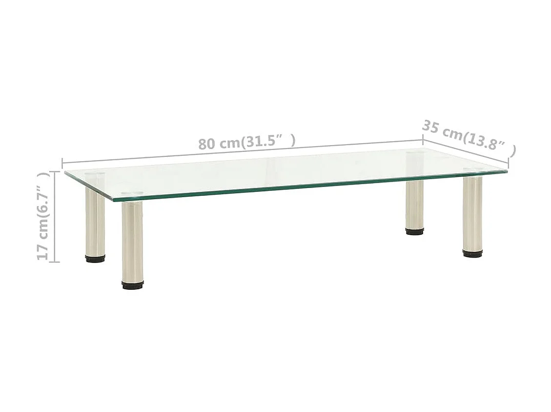 Transparant TV-meubel 80x35x17 cm Gehard glas