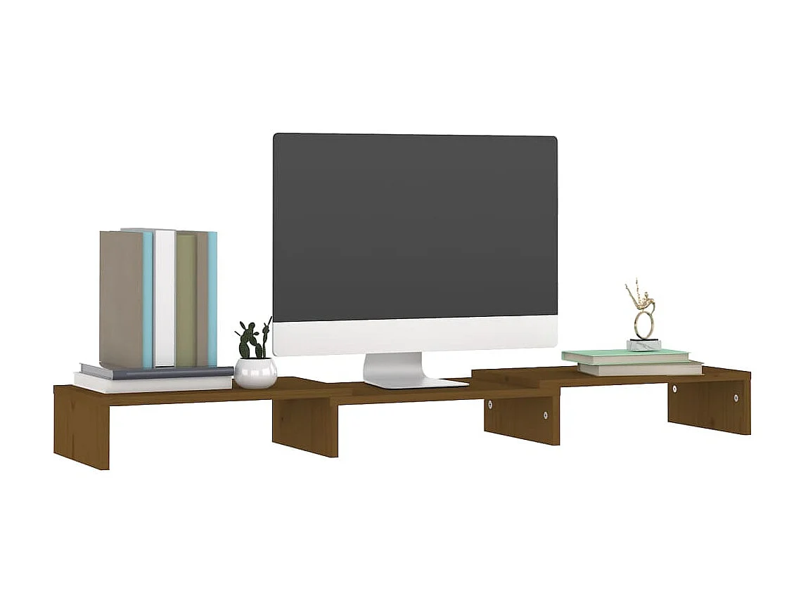Monitorstandaard Honingbruin 80x24x10,5 cm Massief grenen