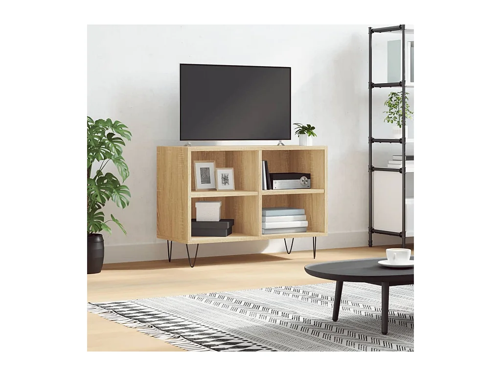 Meuble TV chêne sonoma 69,5 x 30 x 50 cm bois d'ingénierie