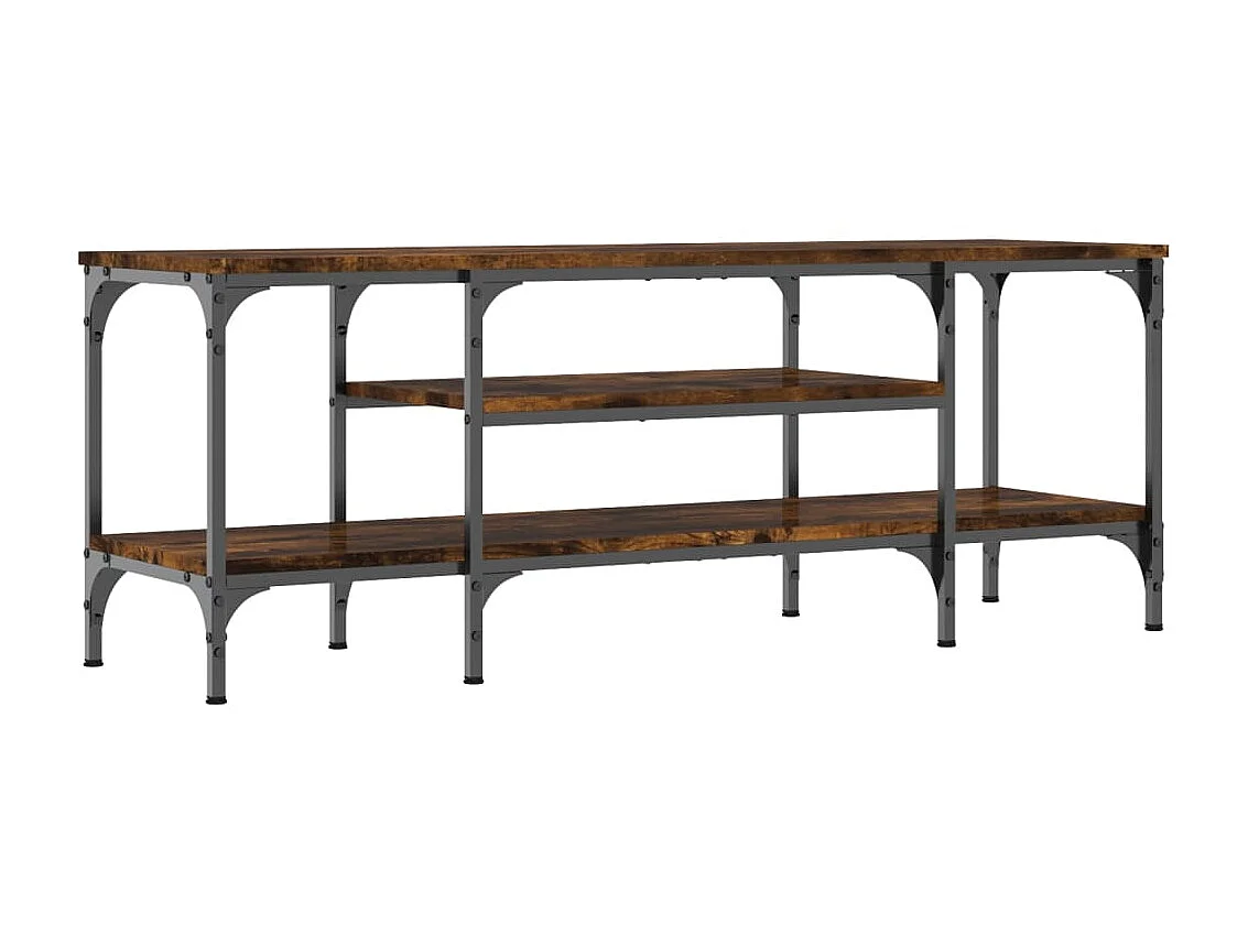 Mobile TV rovere affumicato 121x35x45 cm in derivati del legno e ferro