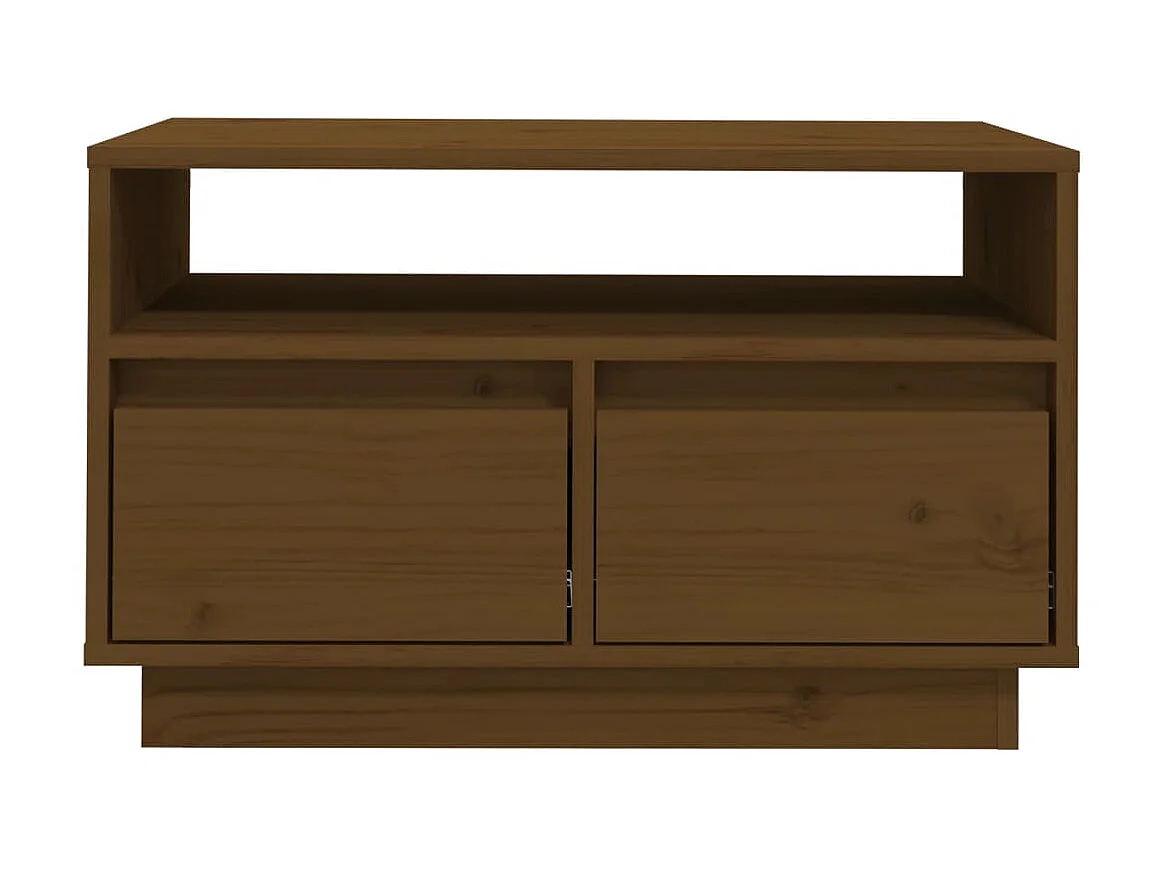 Meuble TV Marron miel 60x35x37 cm Bois de pin massif