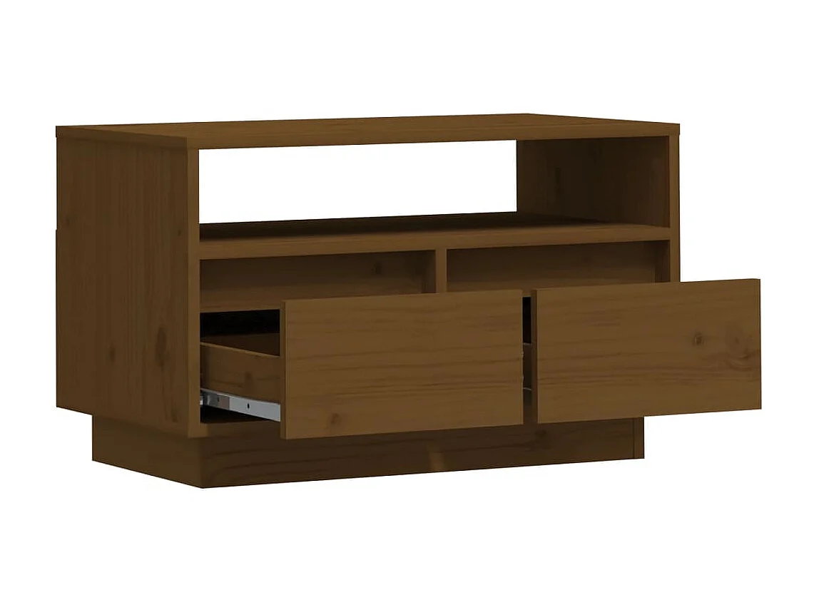 Meuble TV Marron miel 60x35x37 cm Bois de pin massif
