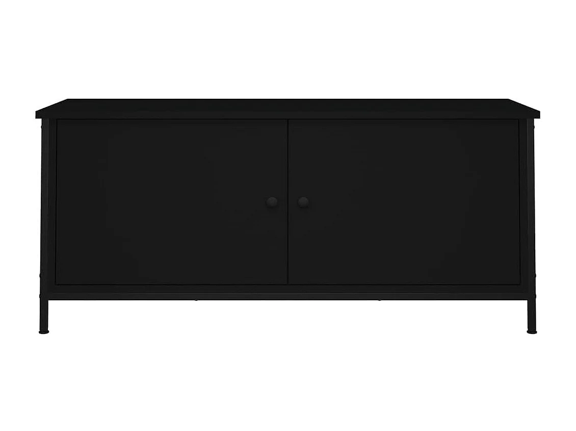 Mobile TV con ante nere 102x35x45 cm in derivati del legno