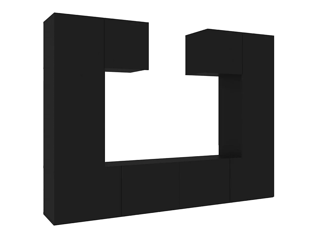 6-delige tv-meubelset zwart parket