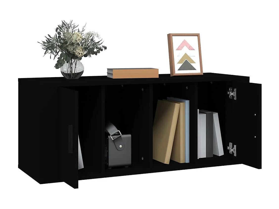 Meuble TV Noir 100x35x40 cm Bois d'ingénierie