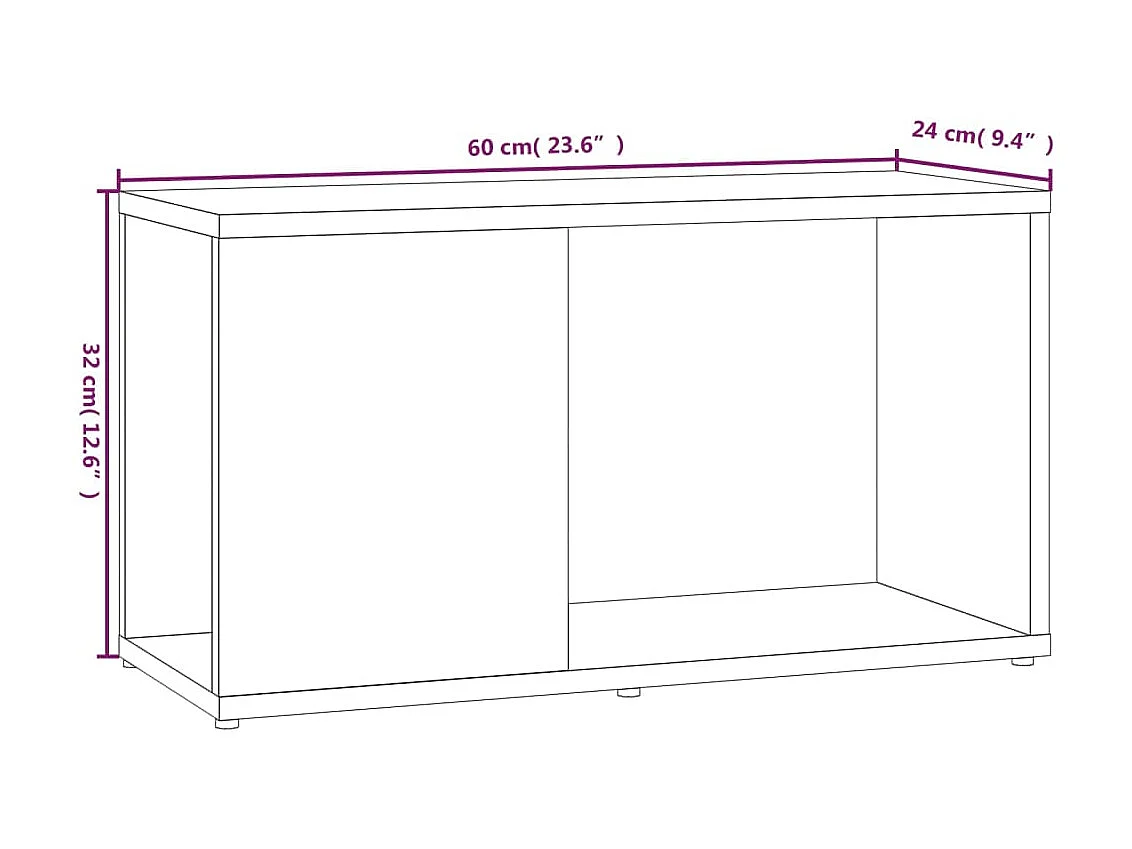 Móvel de TV cinza Sonoma 60x24x32 cm Madeira trabalhada