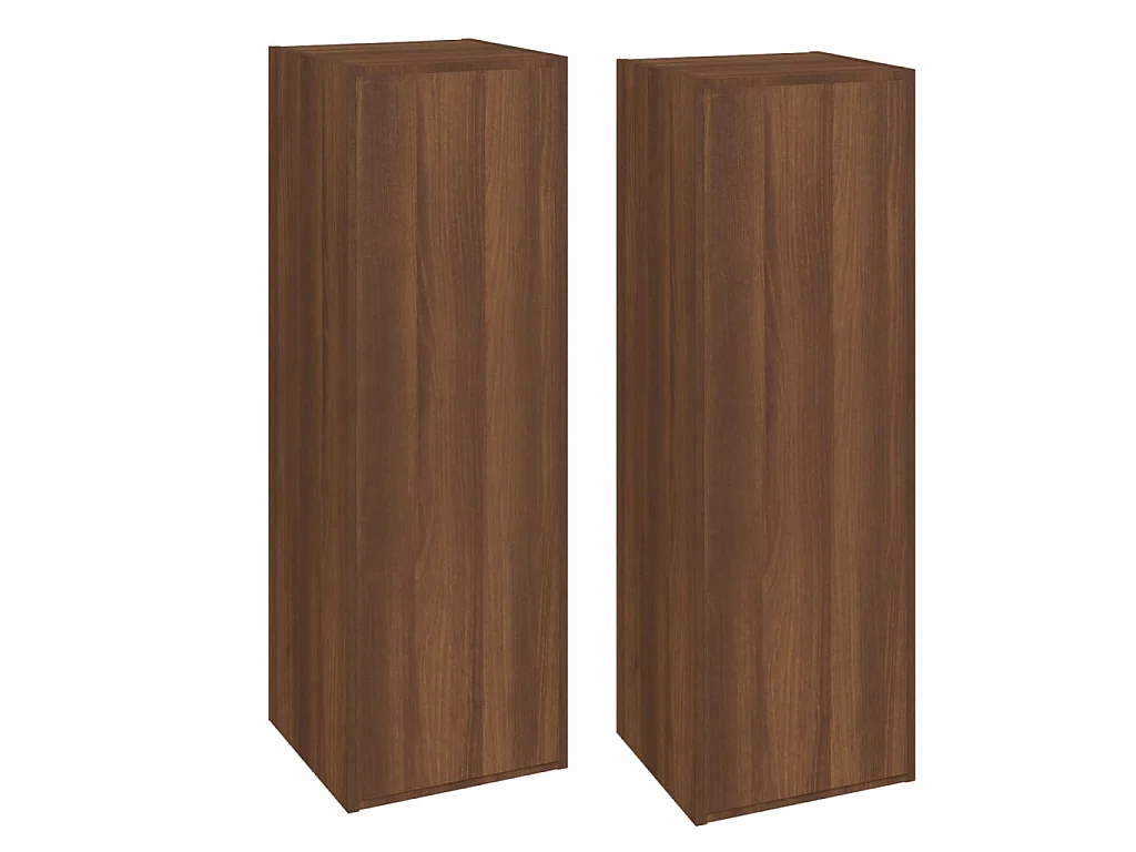 Mobile TV 2 pz Rovere marrone 30,5x30x90 cm MDF