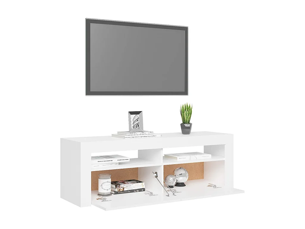 TV-meubel met witte LED-verlichting 120x35x40 cm