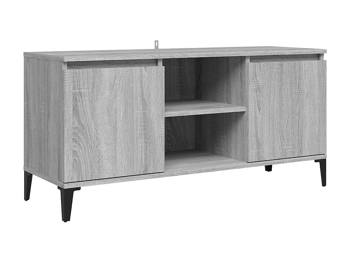 Móvel de TV com pés de metal cinza Sonoma 103,5x35x50 cm