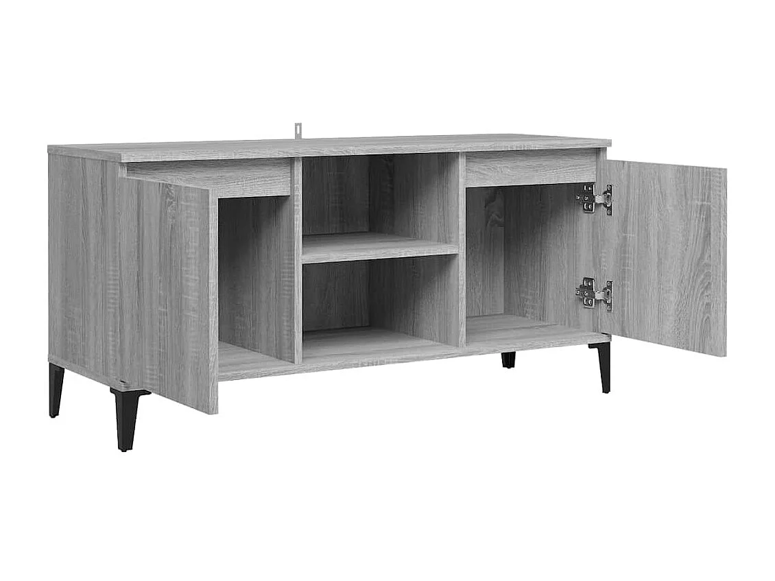 Meuble TV avec pieds en métal Sonoma gris 103,5x35x50 cm