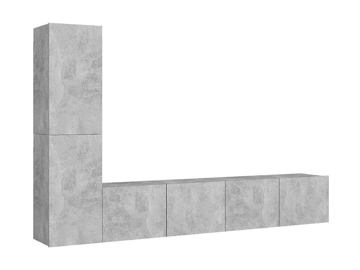 Set mobile TV 4 pz. Truciolare grigio cemento