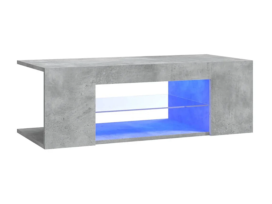 Meuble TV avec lumières LED gris béton 90x39x30 cm