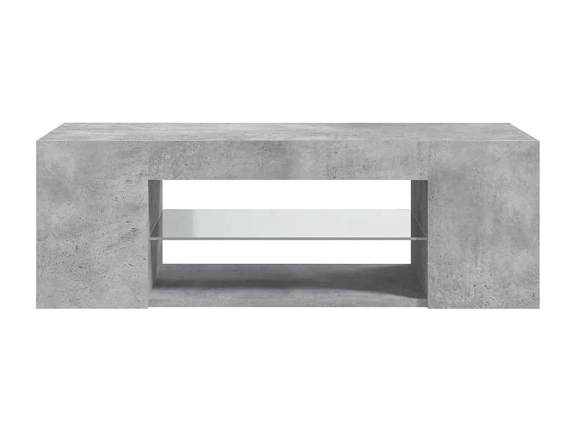 Meuble TV avec lumières LED gris béton 90x39x30 cm
