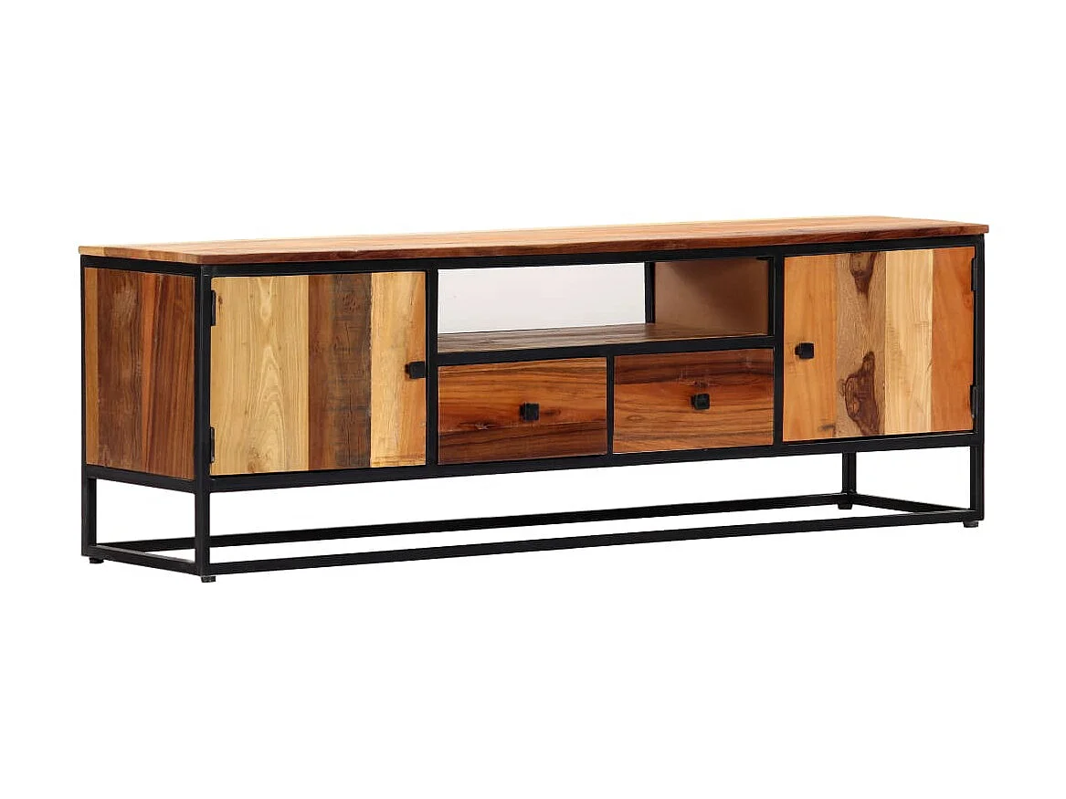 TV-meubel 120 x 30 x 40 cm Massief hergebruikt hout en staal