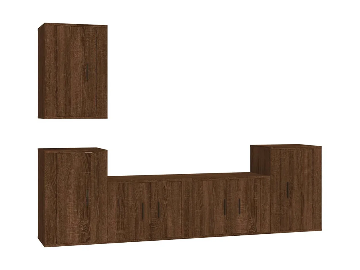 Ensemble de meubles TV 5 pcs Chêne marron Bois d'ingénierie