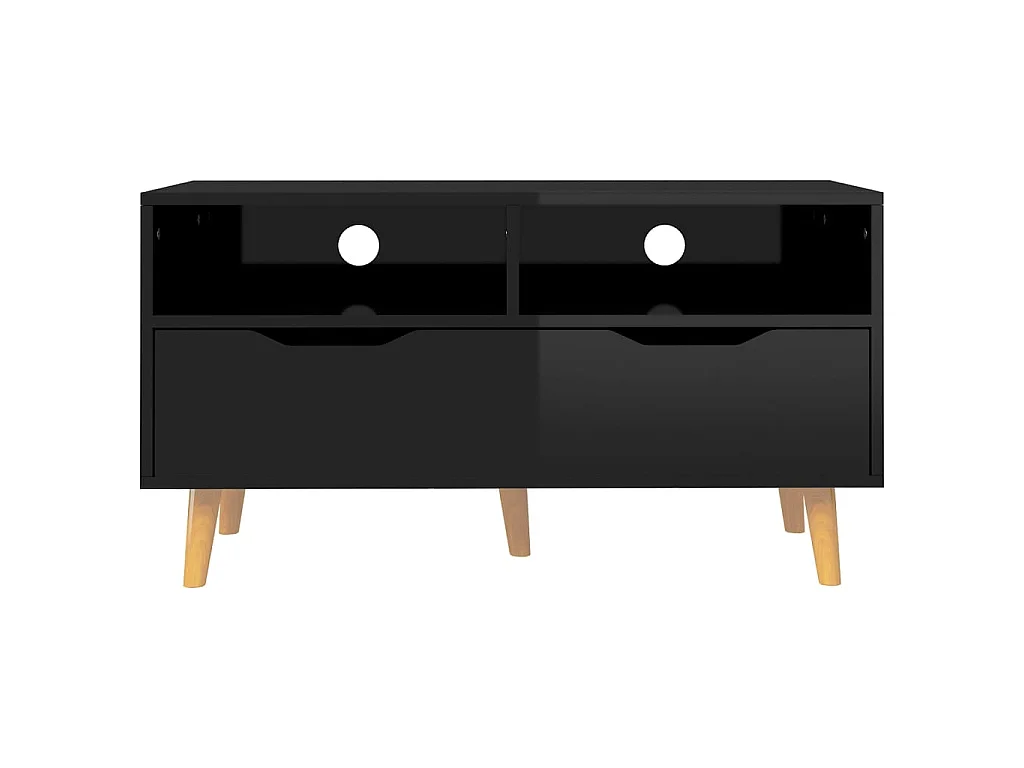 Meuble TV noir brillant 90x40x48,5 cm bois d'ingénierie