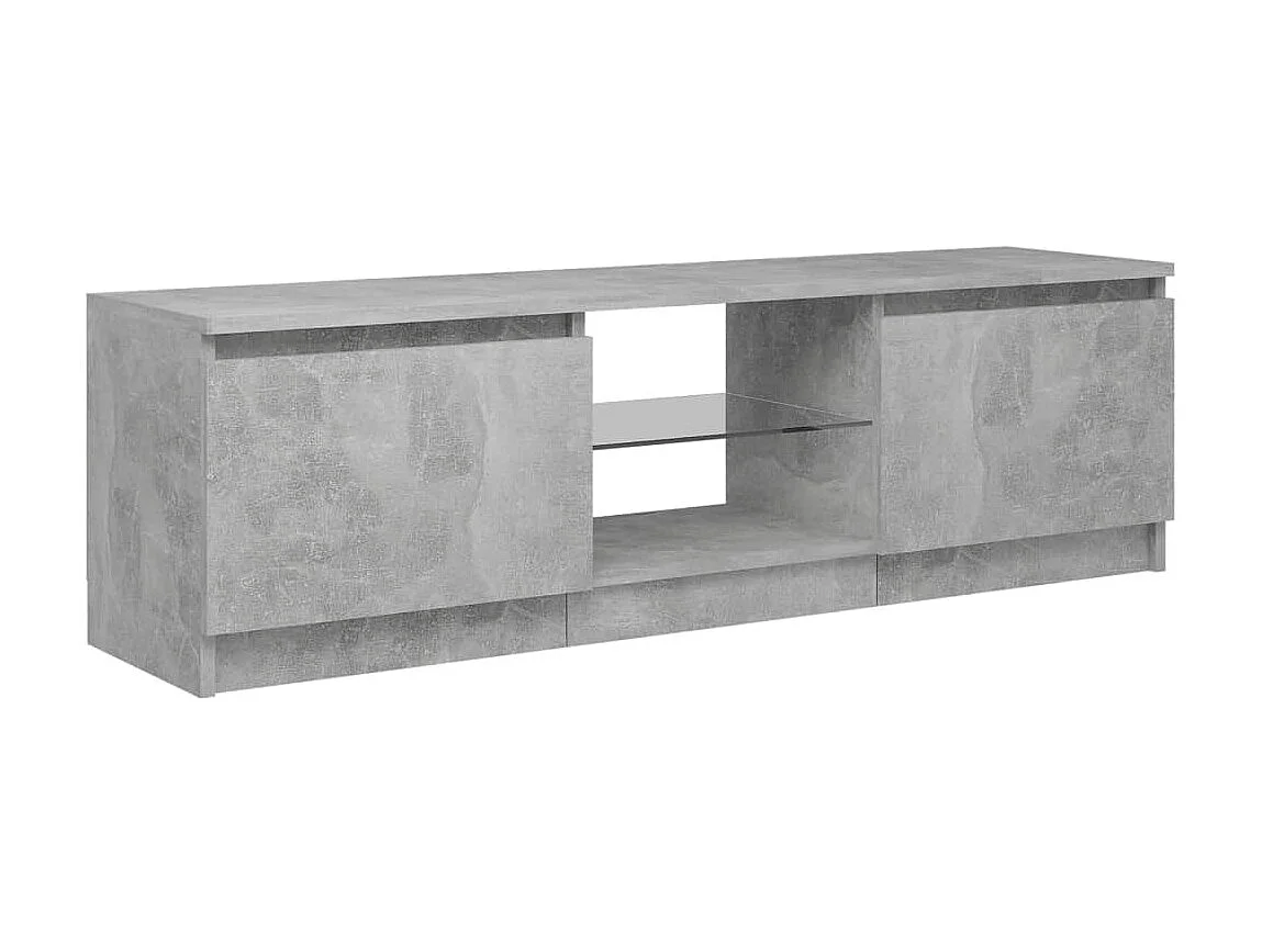 Meuble TV avec lumières LED gris béton 120x30x35,5 cm