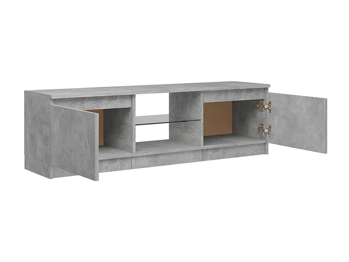 Meuble TV avec lumières LED gris béton 120x30x35,5 cm