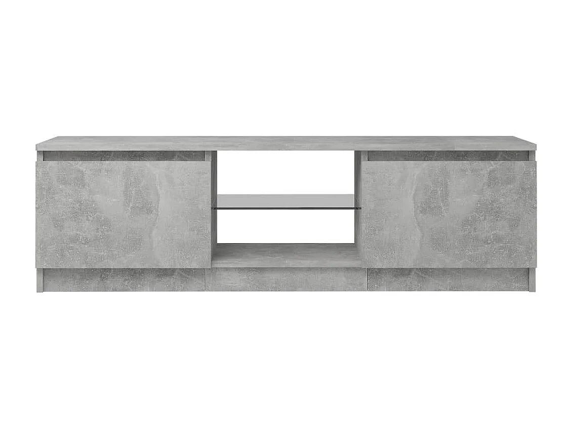 Meuble TV avec lumières LED gris béton 120x30x35,5 cm