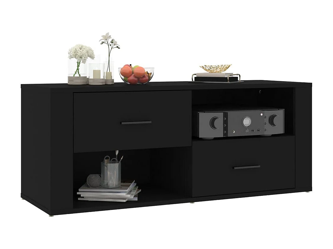 Meuble TV Noir 100x35x40 cm Bois d'ingénierie
