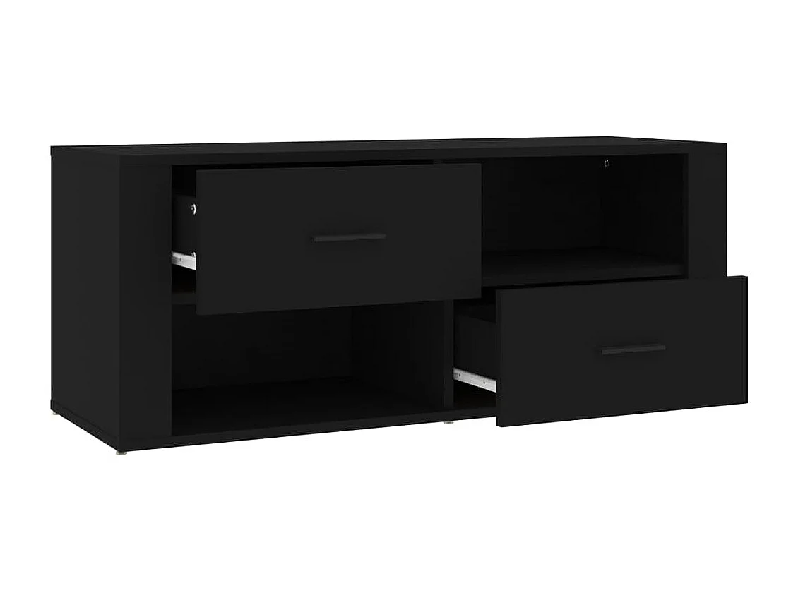 Zwart TV-meubel 100x35x40 cm Bewerkt hout