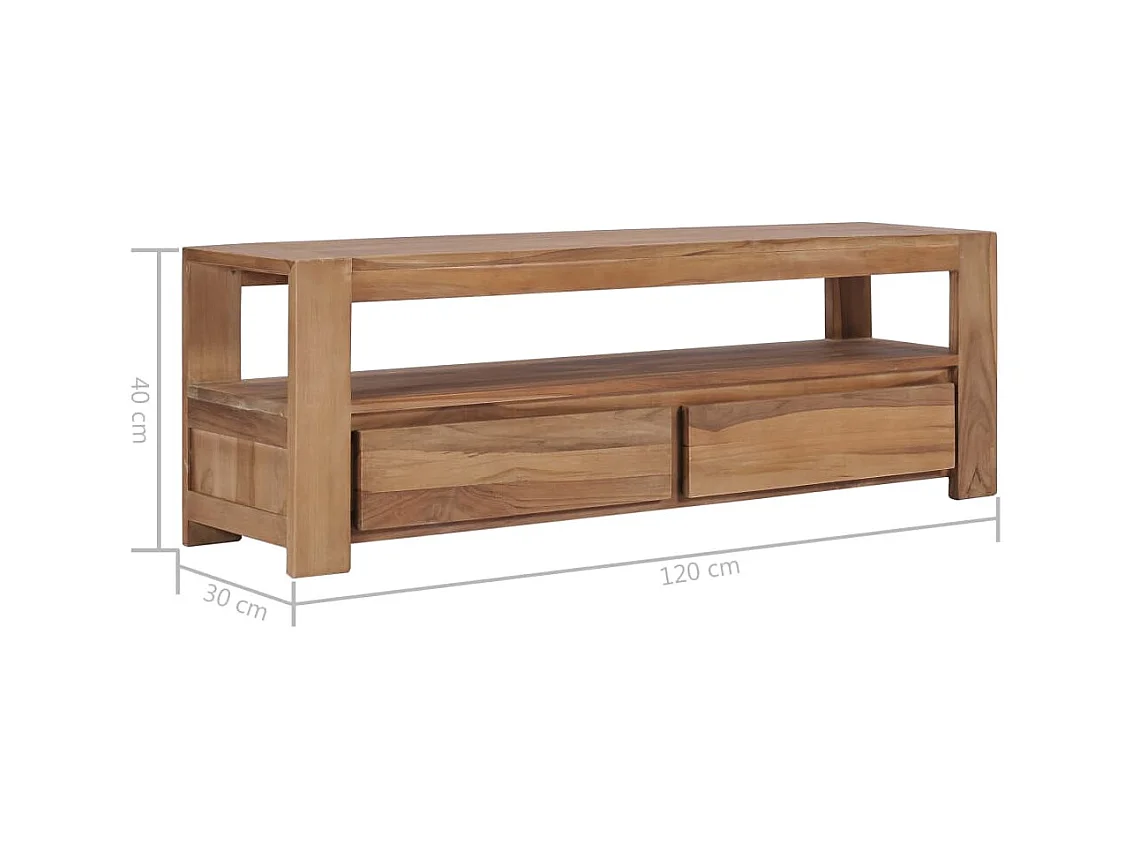 Meuble TV 120 x 30 x 40 cm Bois de teck massif