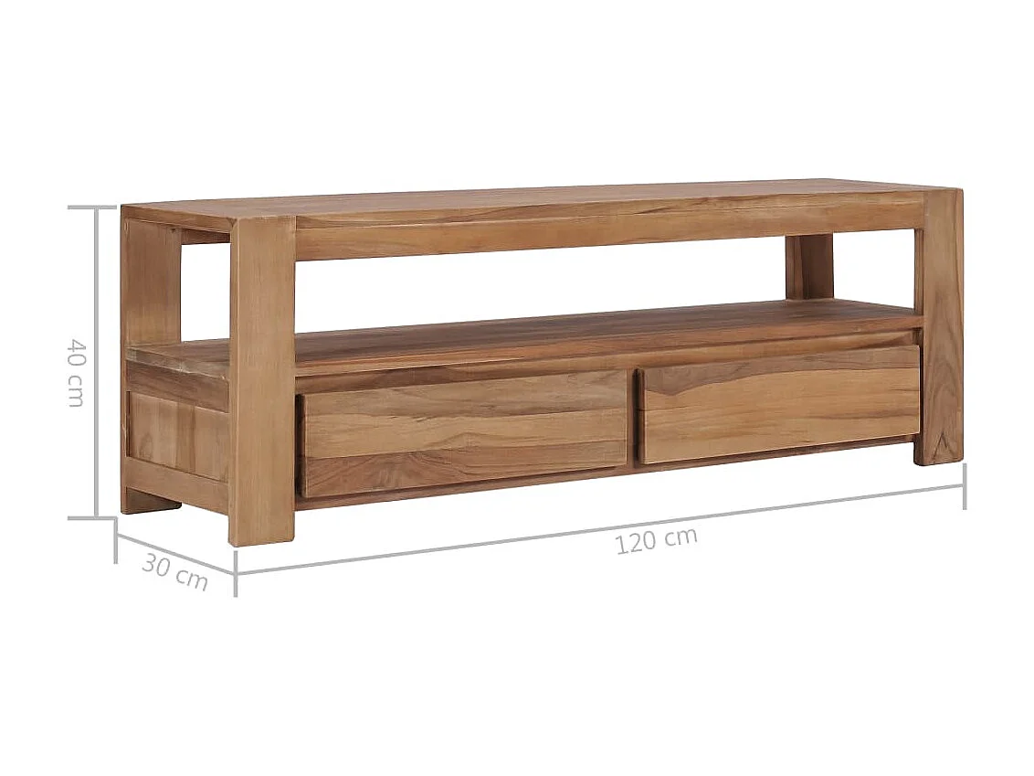 Móvel de TV 120 x 30 x 40 cm Madeira maciça de teca