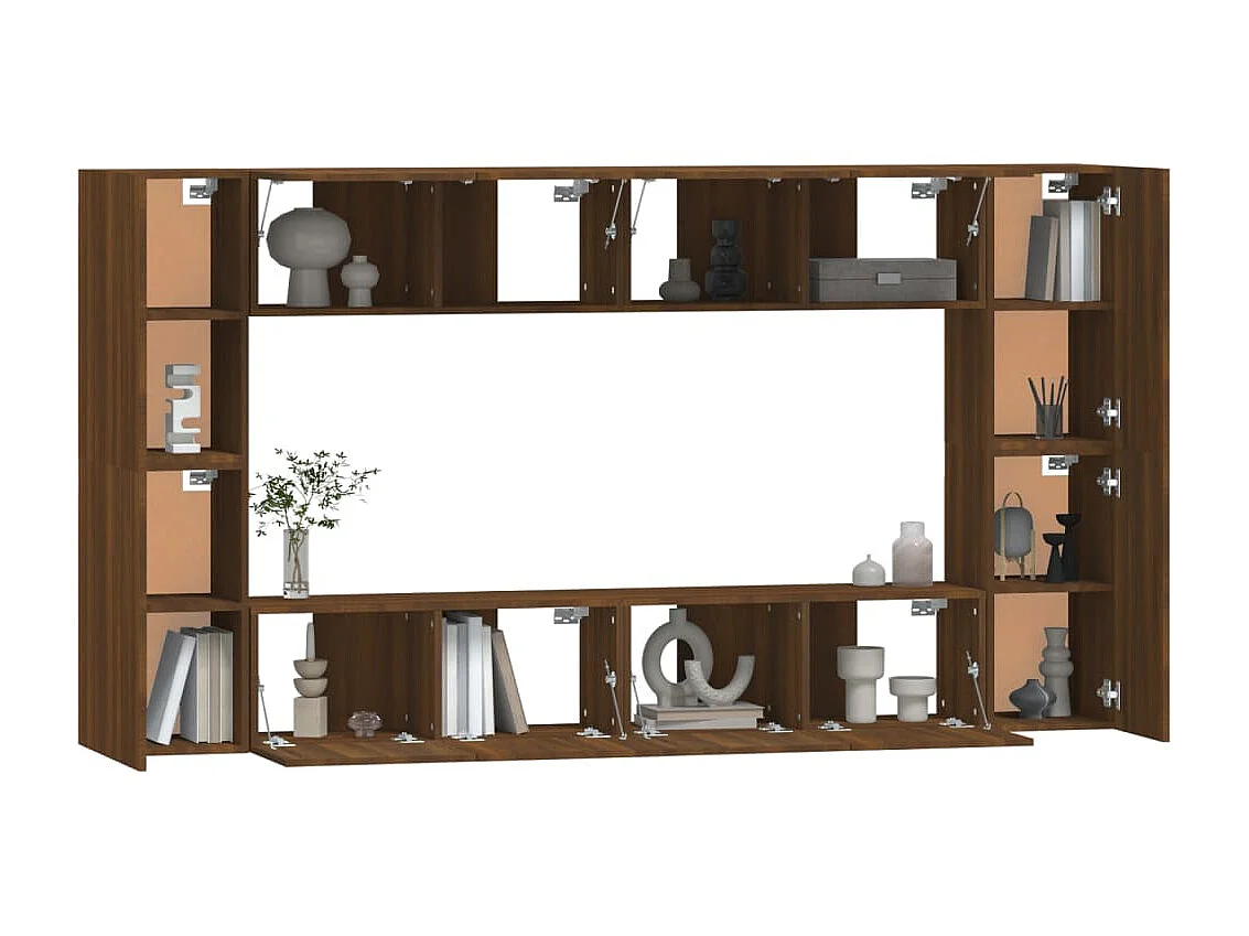 Ensemble de meubles TV 8 pcs Chêne marron Bois d'ingénierie