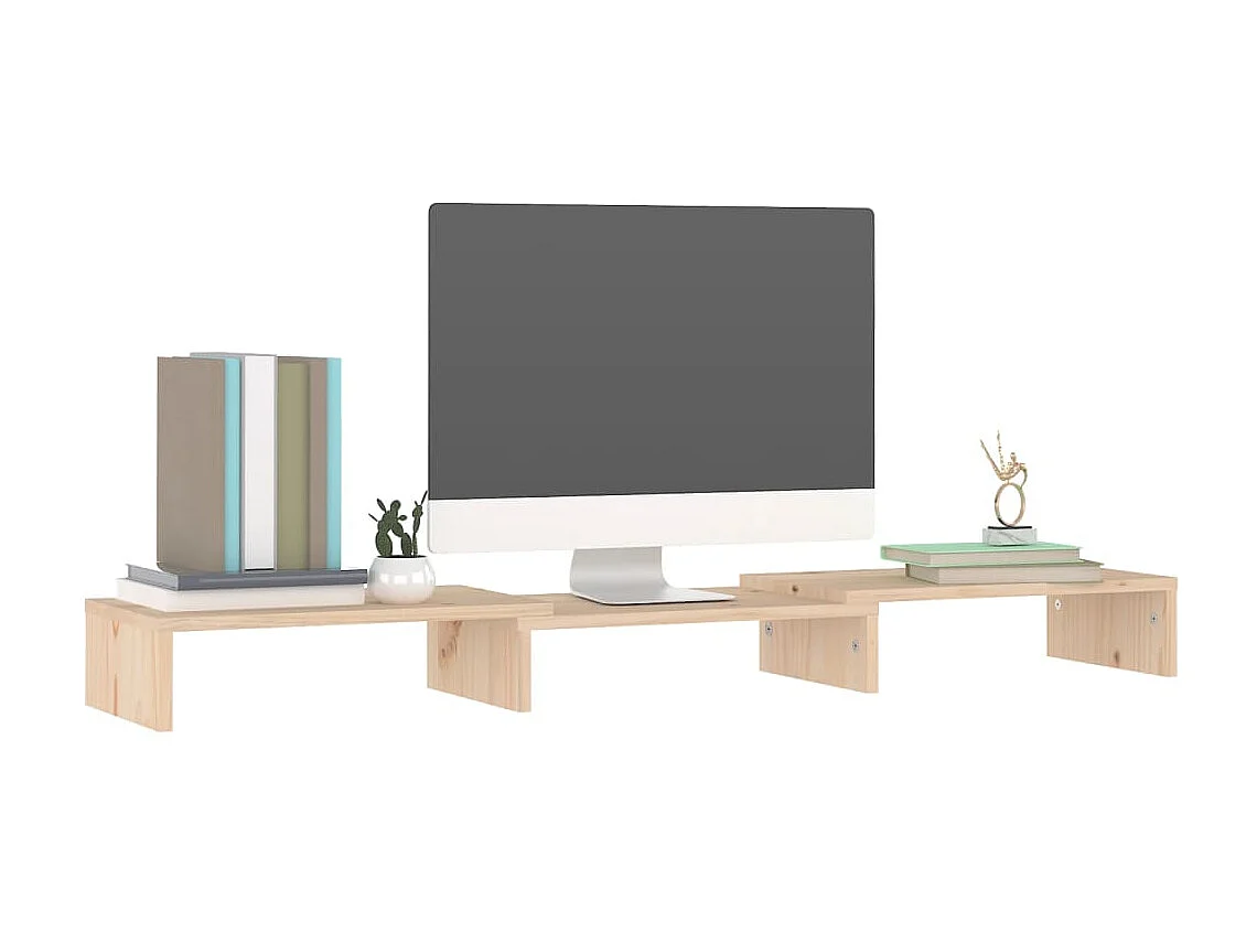 Monitorstandaard 80x24x10,5 cm Massief grenenhout