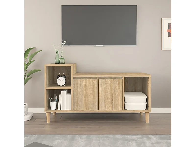 Meuble TV Chêne sonoma 100x35x55 cm Bois d'ingénierie