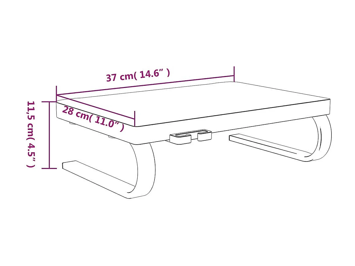 Supporto per monitor Nero 37x28x11,5 cm