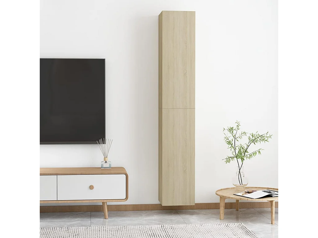 Meubles TV 2 pcs Chêne sonoma 30,5x30x90 cm Aggloméré