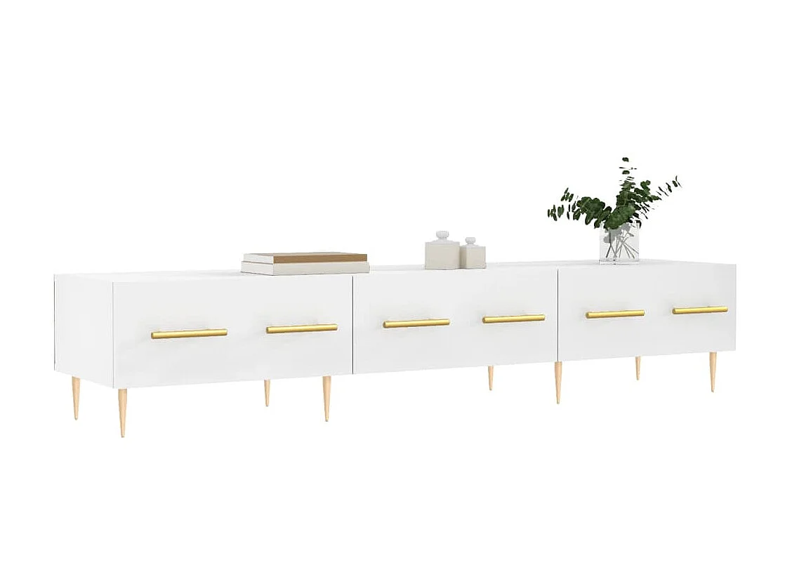 Móvel de TV branco 150x36x30 cm madeira engenharia