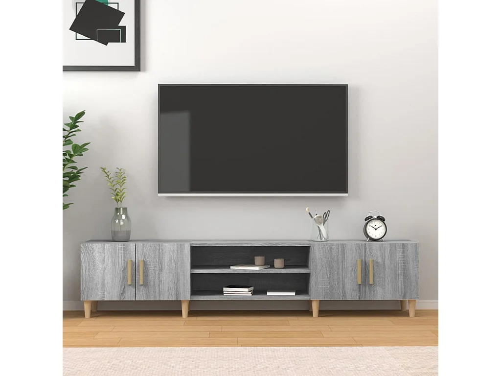 Mobile TV Sonoma grigio 180x31,5x40 cm in derivati del legno