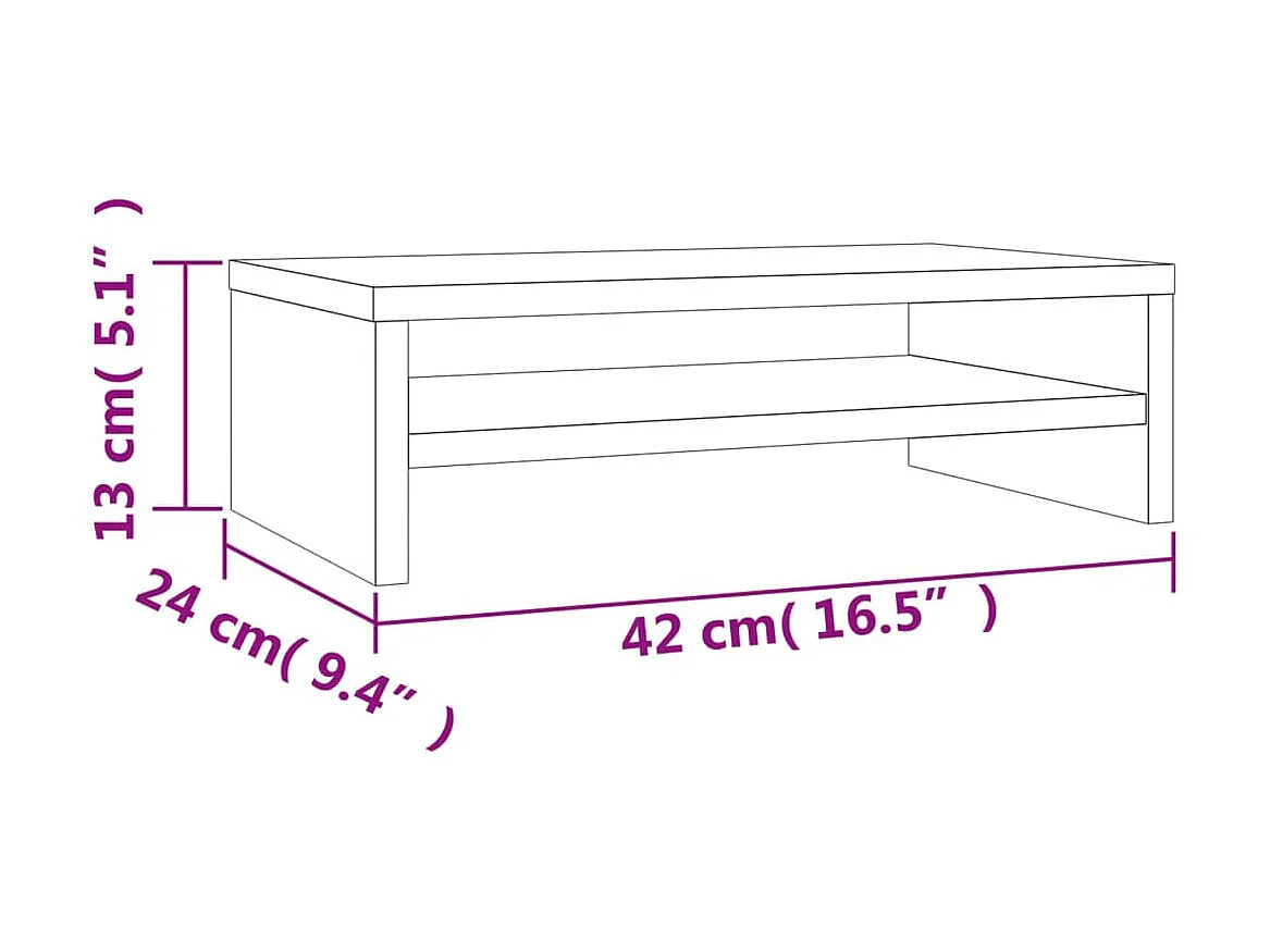 Soporte para monitor Roble Sonoma 42 x 24 x 13 cm Aglomerado