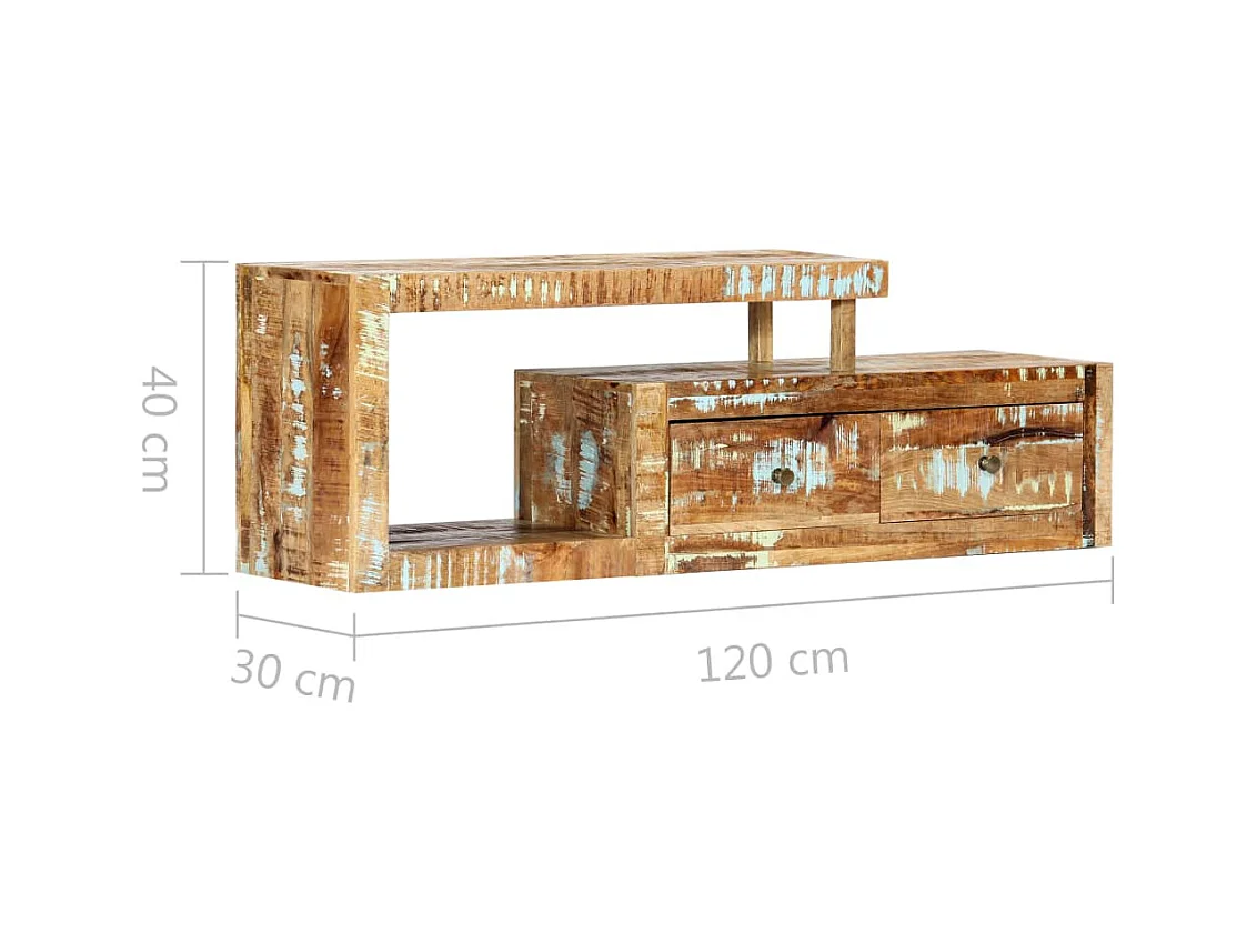 TV-Schrank 120 x 30 x 40 cm Massives Altholz
