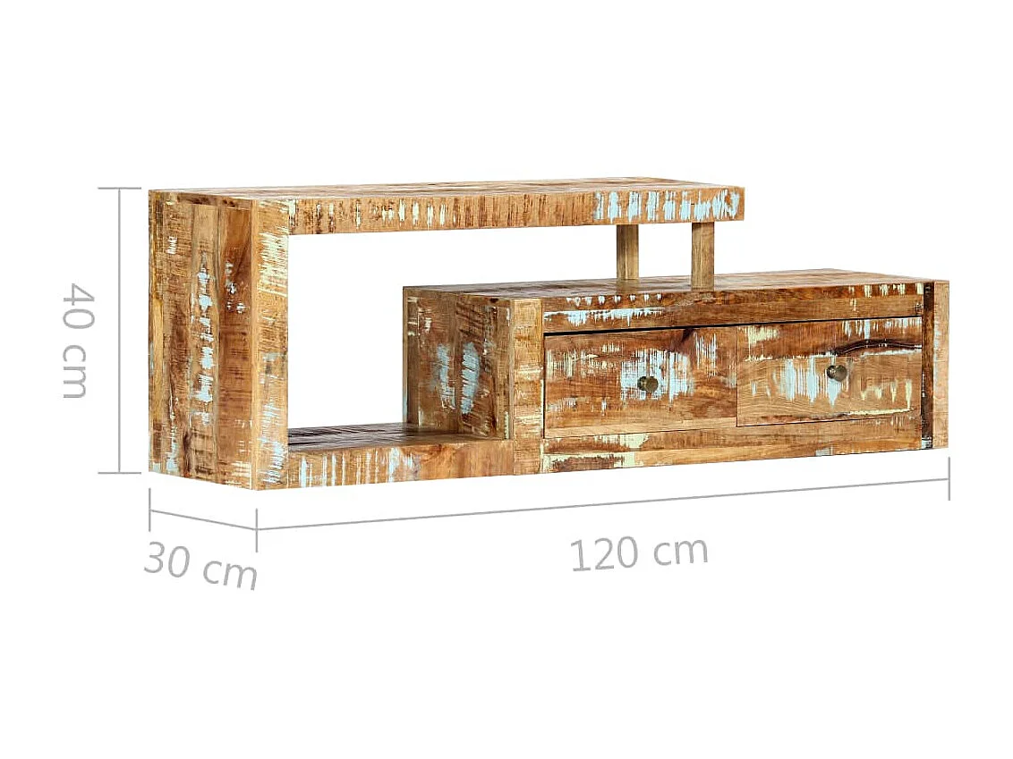TV-meubel 120 x 30 x 40 cm Massief hergebruikt hout
