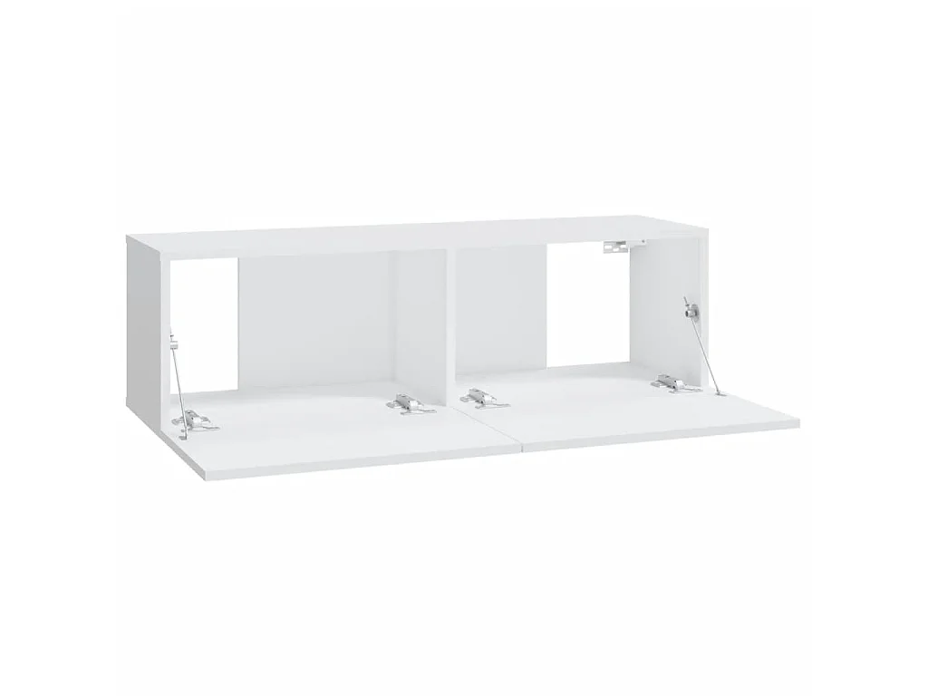Mueble TV 2 piezas Blanco 100x30x30 cm Madera contrachapada
