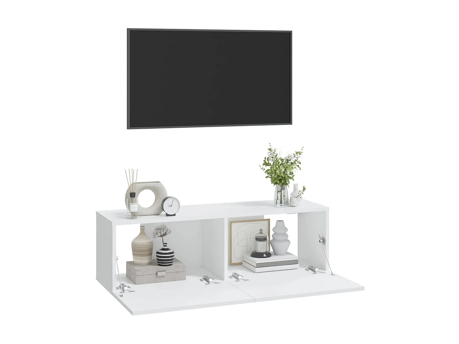Meubles TV 2 pcs Blanc 100x30x30 cm Bois d'ingénierie
