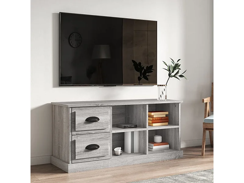 Meuble TV sonoma gris 102x35,5x47,5 cm bois d'ingénierie