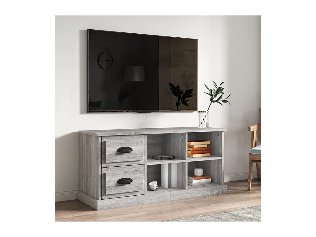 Mobile TV Sonoma grigio 102x35,5x47,5 cm in derivati del legno