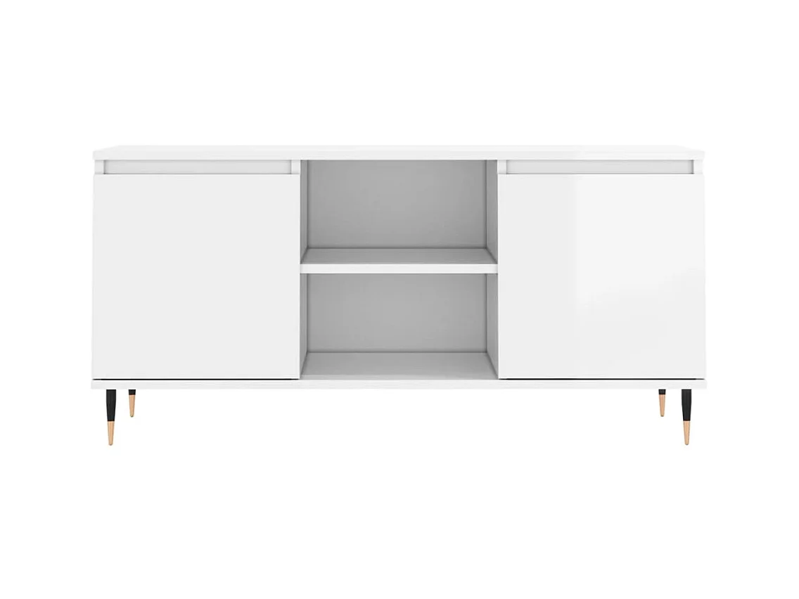 Glanzend wit TV-meubel 104x35x50 cm samengesteld hout