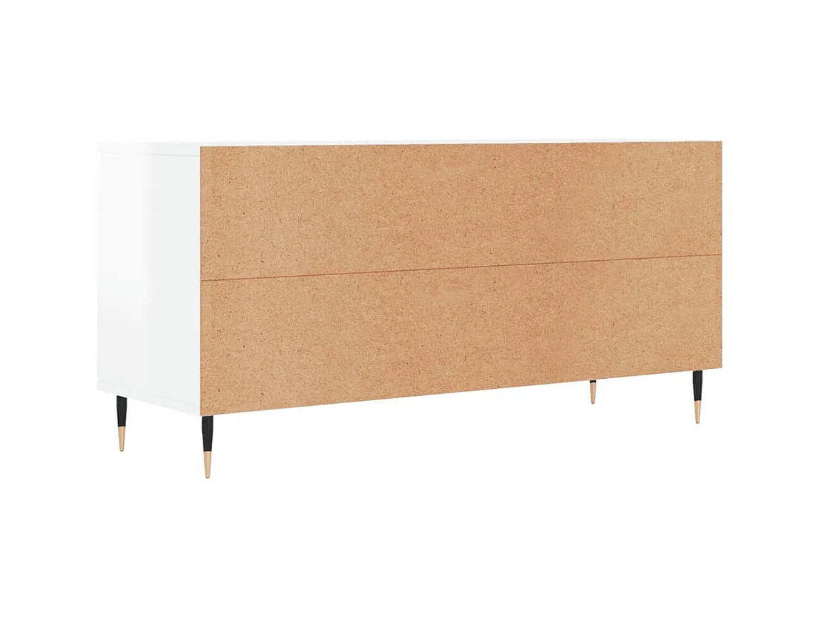 Glanzend wit TV-meubel 104x35x50 cm samengesteld hout