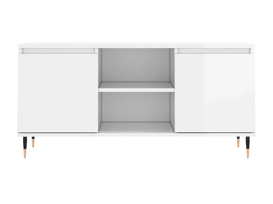 Glanzend wit TV-meubel 104x35x50 cm samengesteld hout