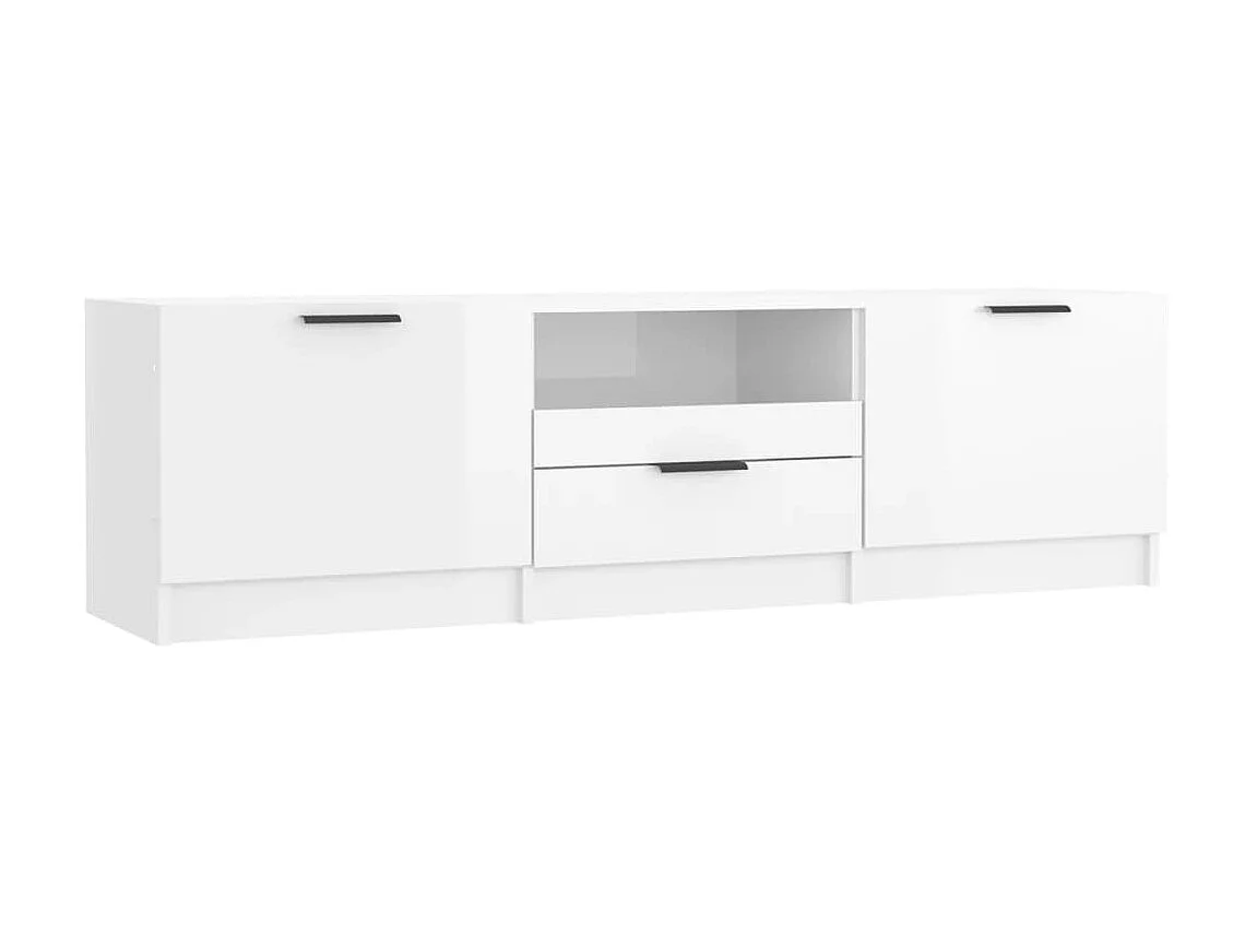 TV-meubel Glanzend wit 140x35x40 cm Bewerkt hout
