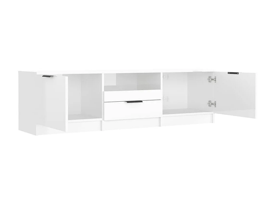 Meuble TV Blanc brillant 140x35x40 cm Bois d'ingénierie