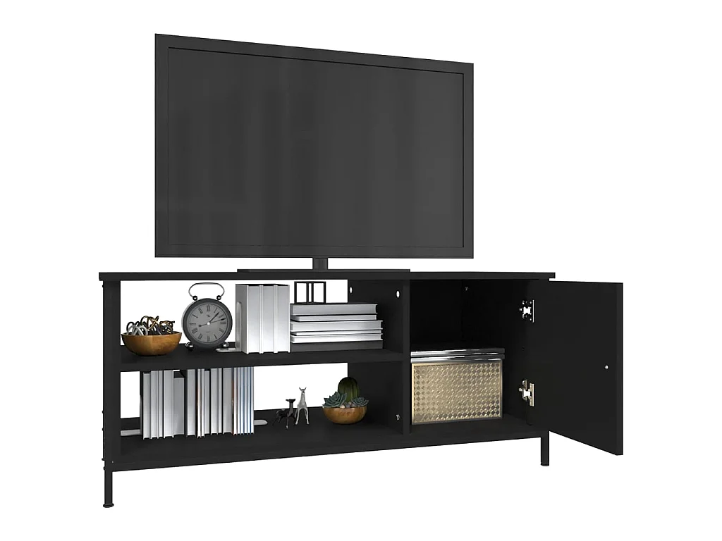 Móvel TV preto 100x40x45 cm madeira engenharia